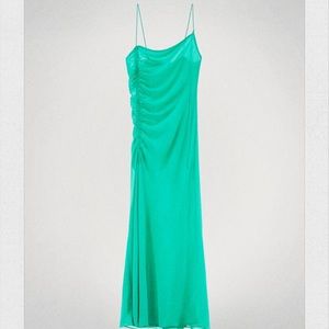 Zara Long Ruched Dress Size Small